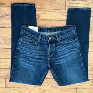 Hollister California Skinny Jeans‎ Mens 32x32 Blue Button Fly Straight Dark Wash